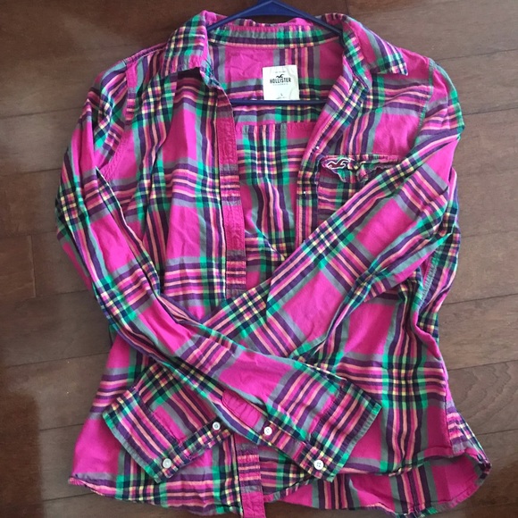 Green and pink plaid shirt Clearance